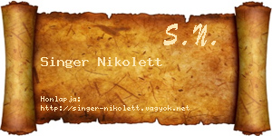 Singer Nikolett névjegykártya