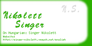nikolett singer business card